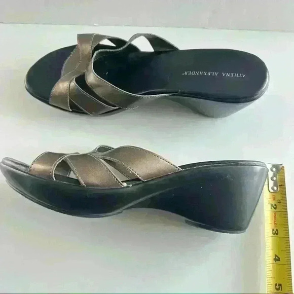 ATHENA ALEXANDER BROWN OPEN TOE WEDGES  SANDALS SIZE 12 - Picture 3 of 9